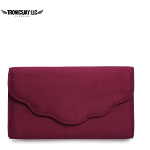 Tr0nicsjay Women's Burgundy Clutch Purse with Gold Chain Strap, Elegant Evening Shoulder Bag